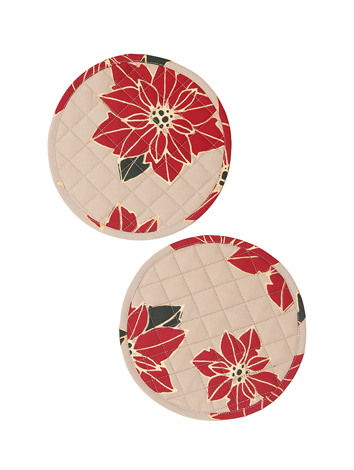 Trivet set of 4 - Poinsettia