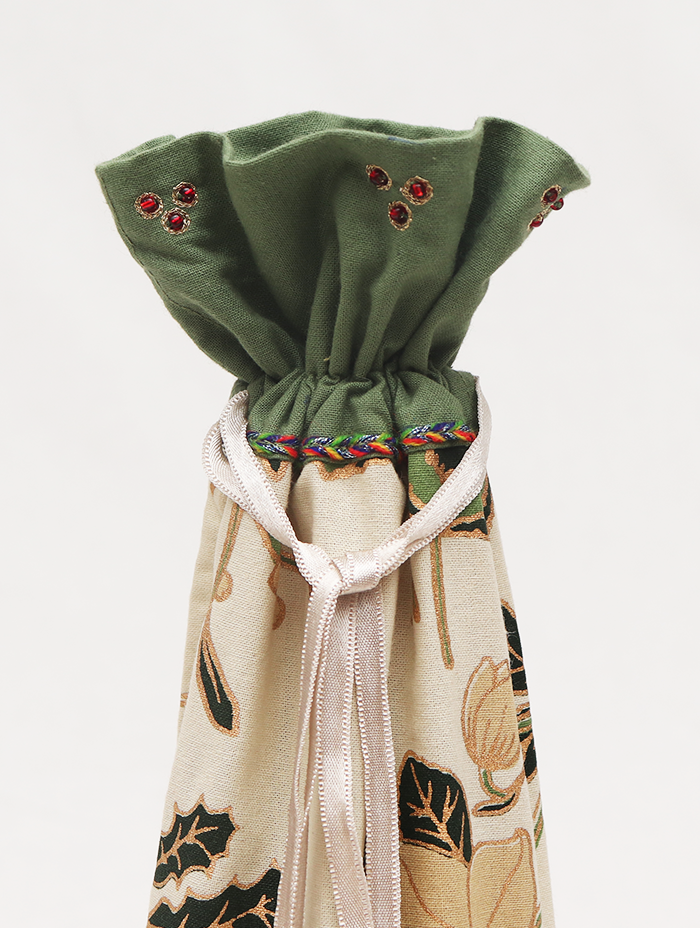 Wine Bag - Herberium Red/Green